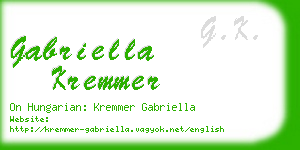 gabriella kremmer business card